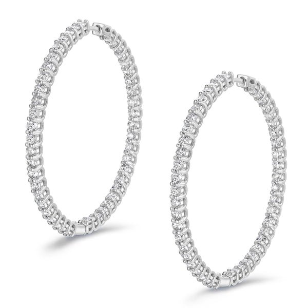 4.00ct Lab Diamond Hoop Earrings in 9K White Gold G/VS